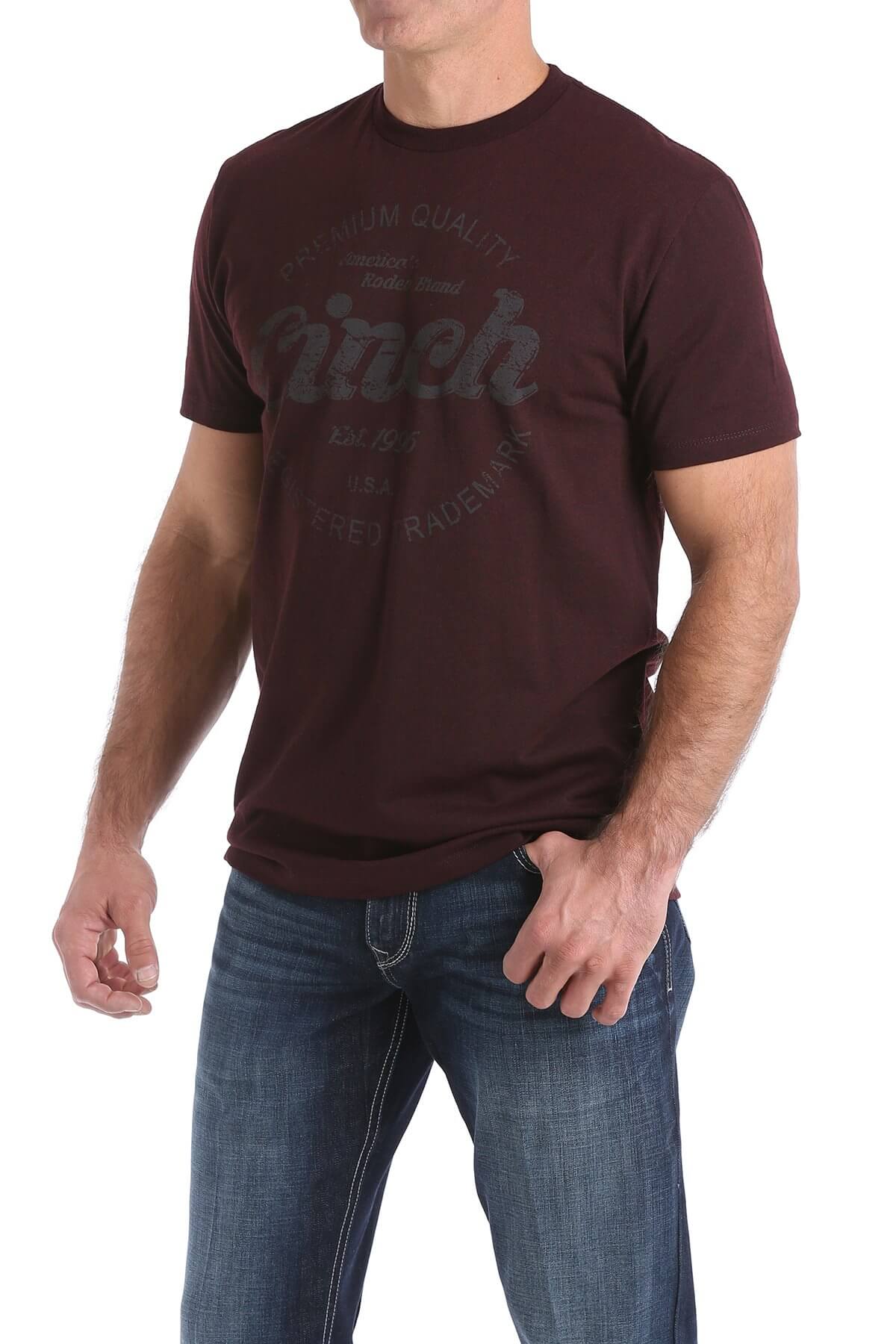Men's Cinch Burgundy T-Shirts