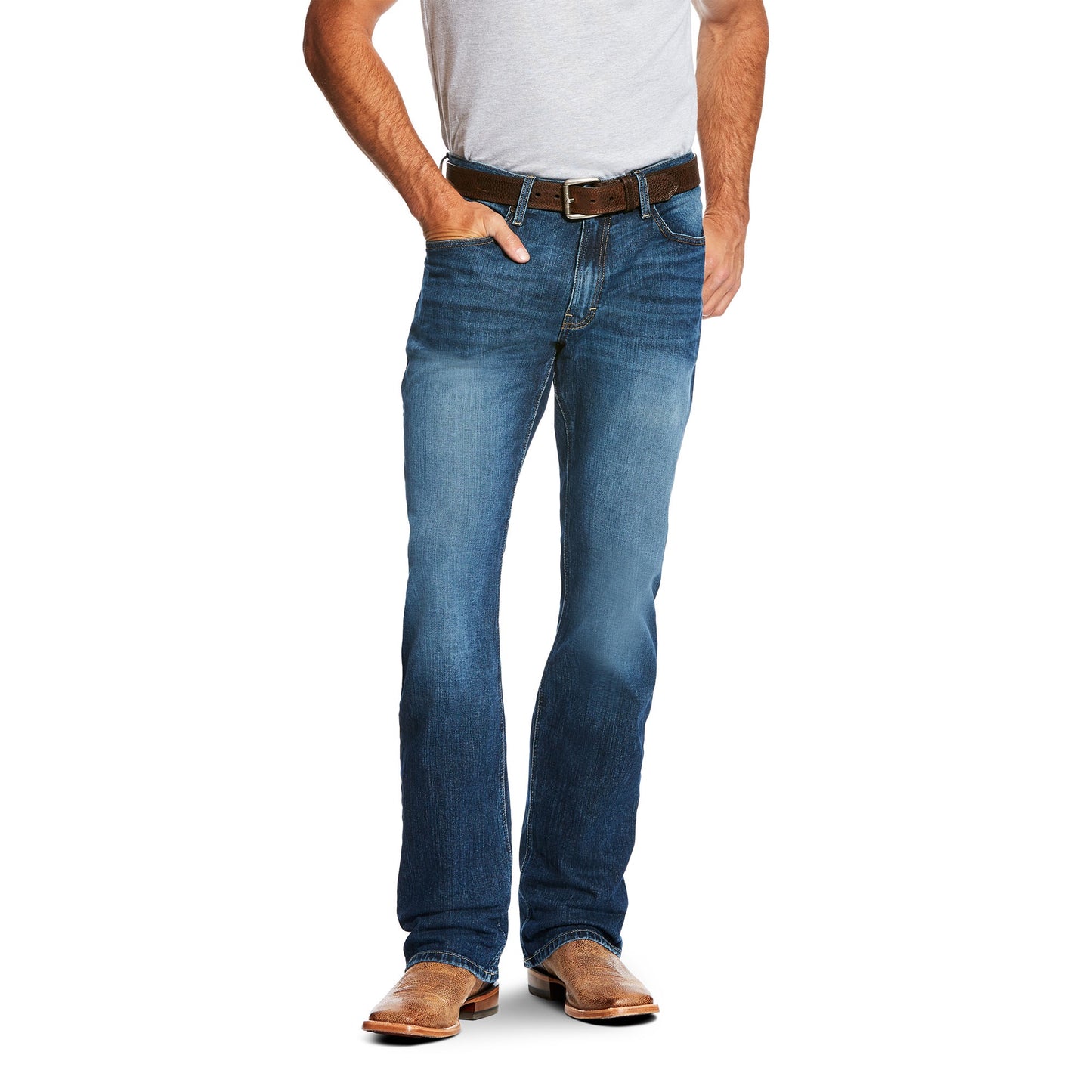 Load image into Gallery viewer, Men&amp;#39;s Ariat M4 Low Rise Relaxed Boot Cut Flex Stretch Jeans Leg 34&amp;quot;
