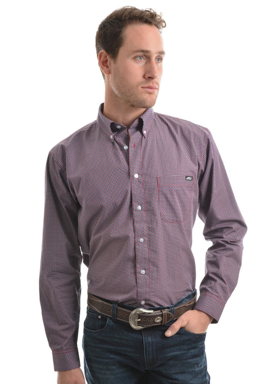 Men's Pure Western Harrison Print L/S Shirt P9W1115225