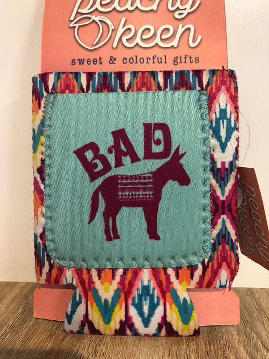 Load image into Gallery viewer, Peachy Keen Bad Ass Aztec Stubbie Cooler
