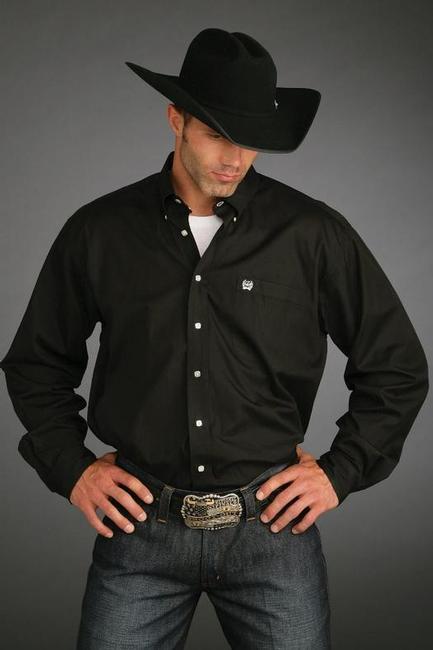 Men's Cinch Solid Black Shirt