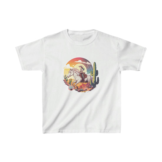 Kid's Sunset Cowgirl crew neck t-shirt