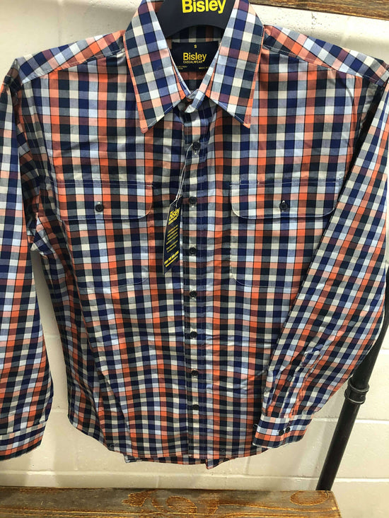Load image into Gallery viewer, Men&amp;#39;s Bisley L/S Check Peach Shirt
