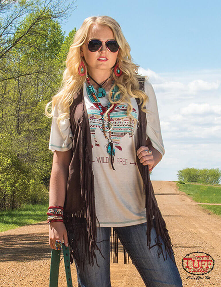 Women's Cowgirl Tuff  Chocolate Suede Fringe Vest