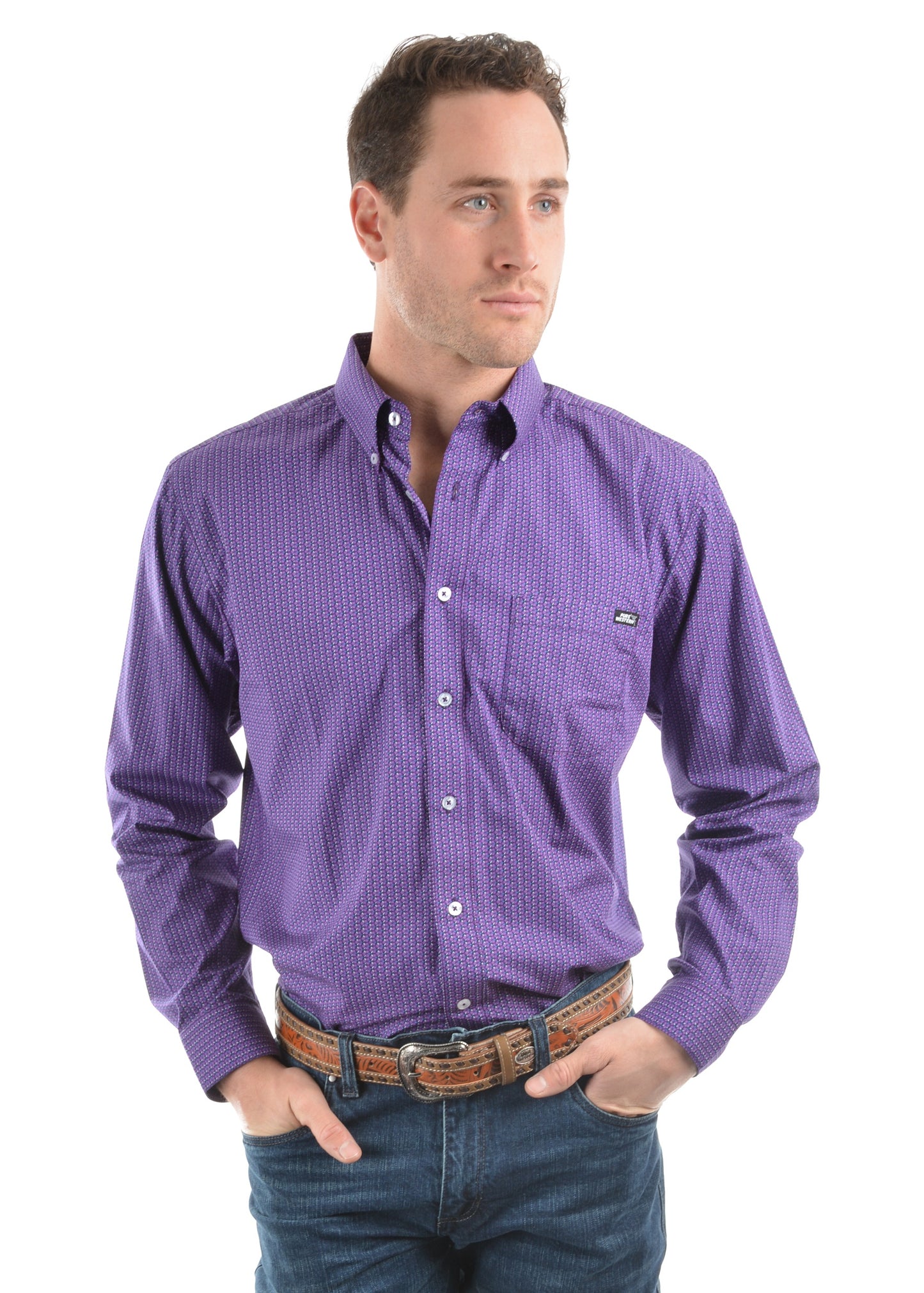 Men's Pure Western Judd Print L/S Shirt p8s1115199