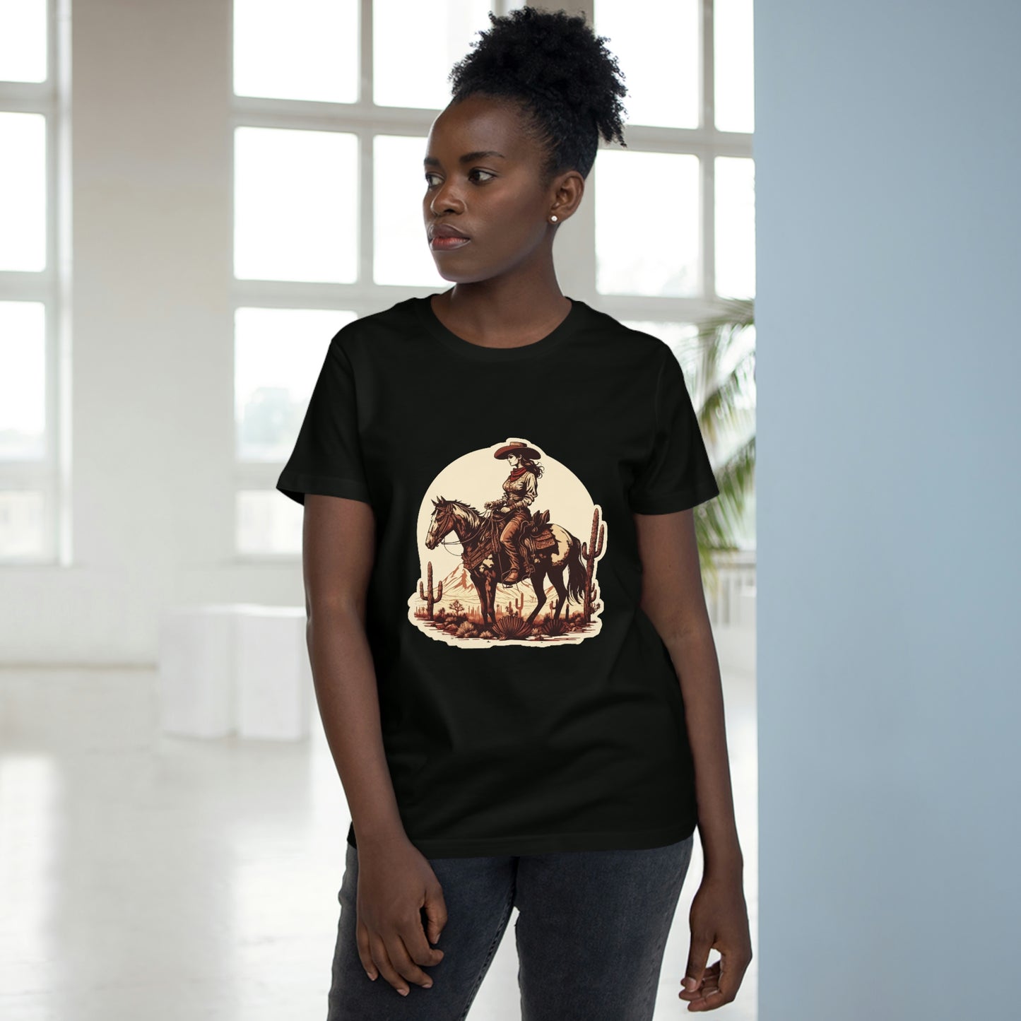 Load image into Gallery viewer, Women’s Western Cowgirl crew neck t-shirt
