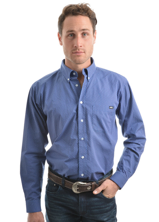 Men's Pure Western Jethro Print L/S Shirt P9W1115224