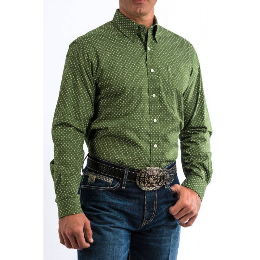 Men's Cinch Olive Modern Fit Shirt mtw1343066