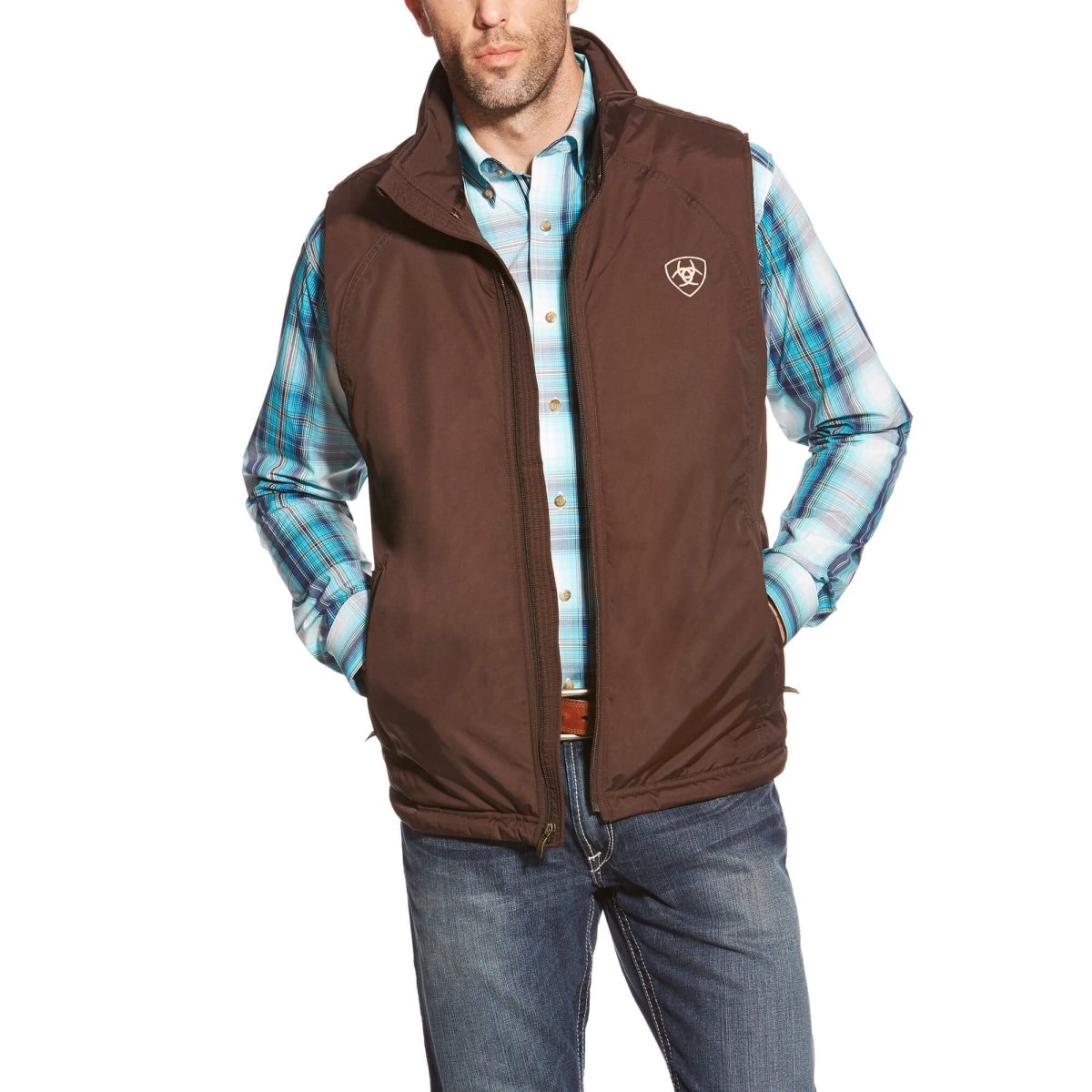 Men's Ariat Team Vest Coffee Bean - Diamond K Country