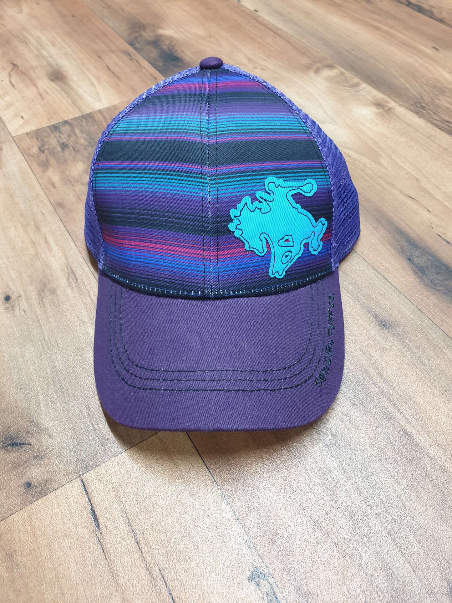Cowgirl Tuff - Purple Serape Trucker Cap With Buckin' Horse Patch