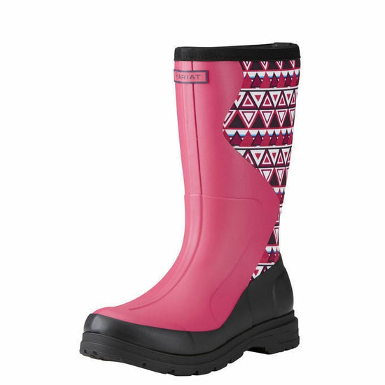 Ariat Women's Springfield Pink Aztec Print Rubber Boot