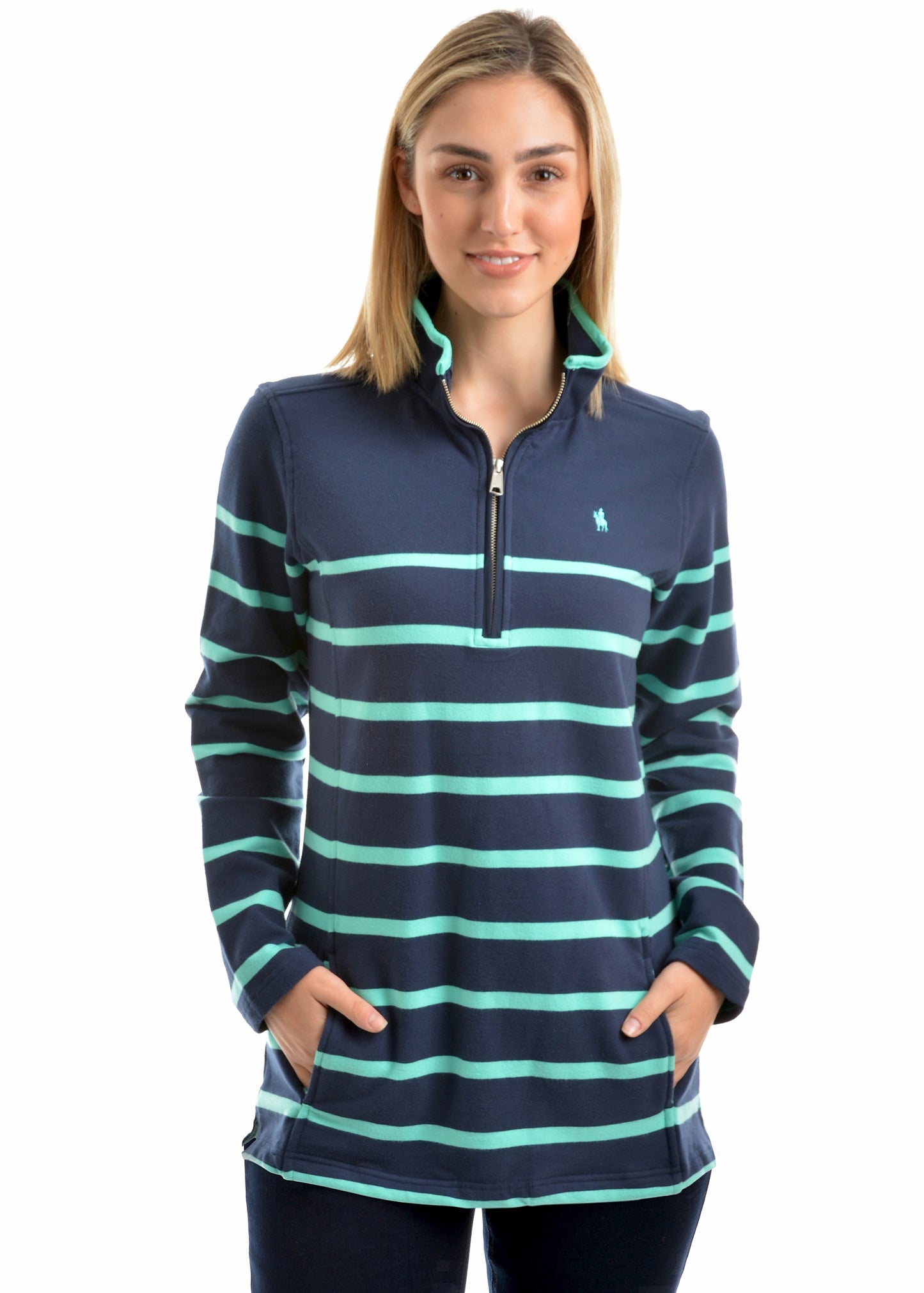 Load image into Gallery viewer, Women&amp;#39;s Thomas Cook Womens Camilla Stripe 1/4 Zip Neck Rugby
