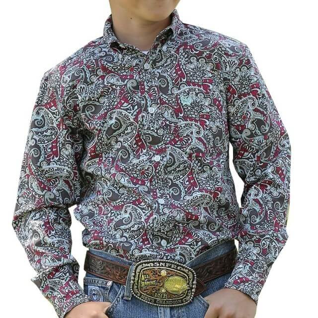 Boy's Cinch Dai Floral Print Shirt