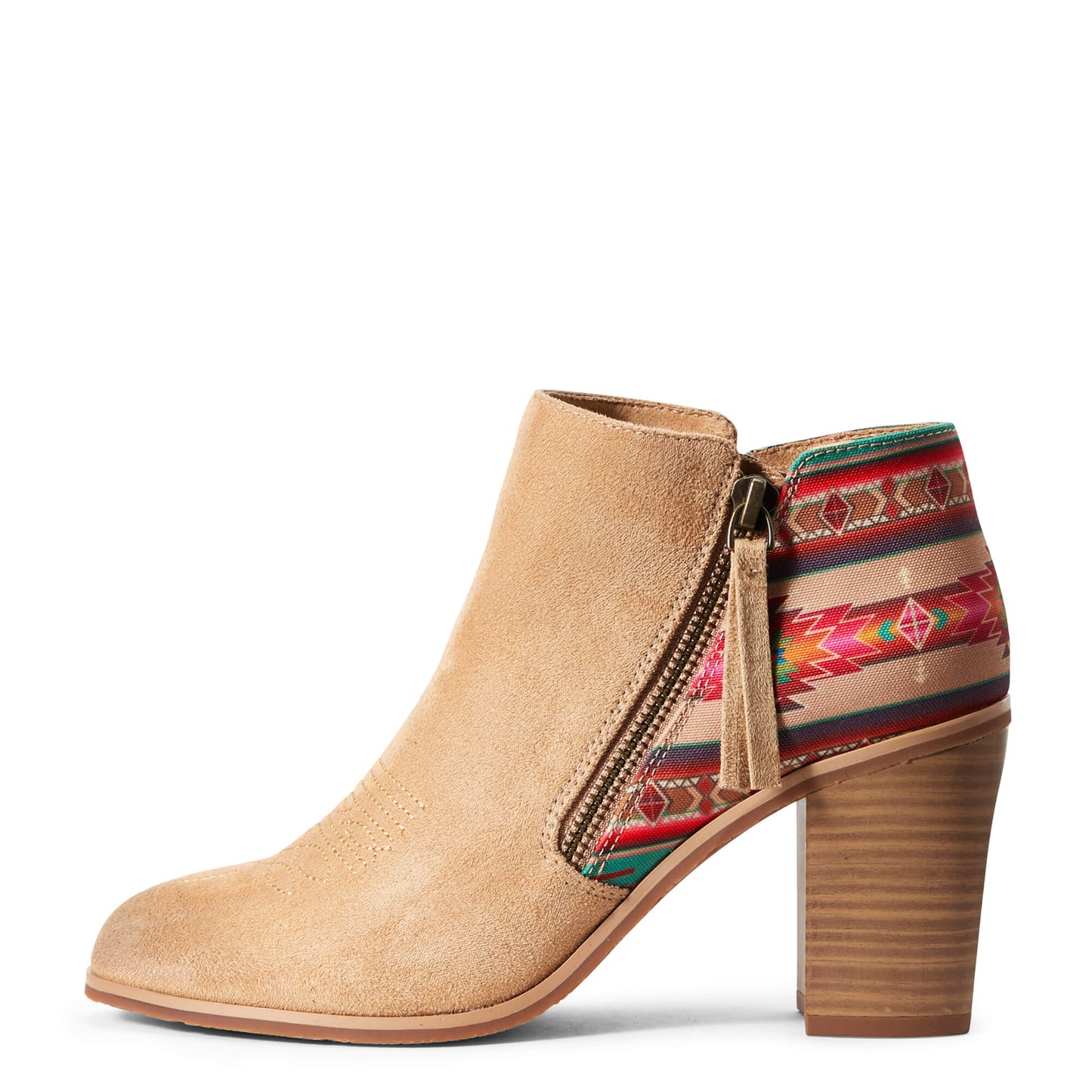 Women's Ariat Unbridled Kaylee Light Tan Suede and Aztec Boots