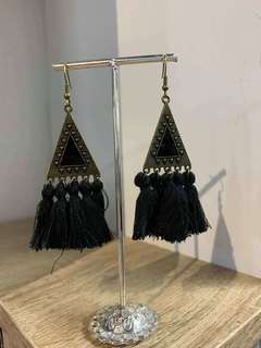 Bohemian Triangle and Long Tassel Colourful Earrings