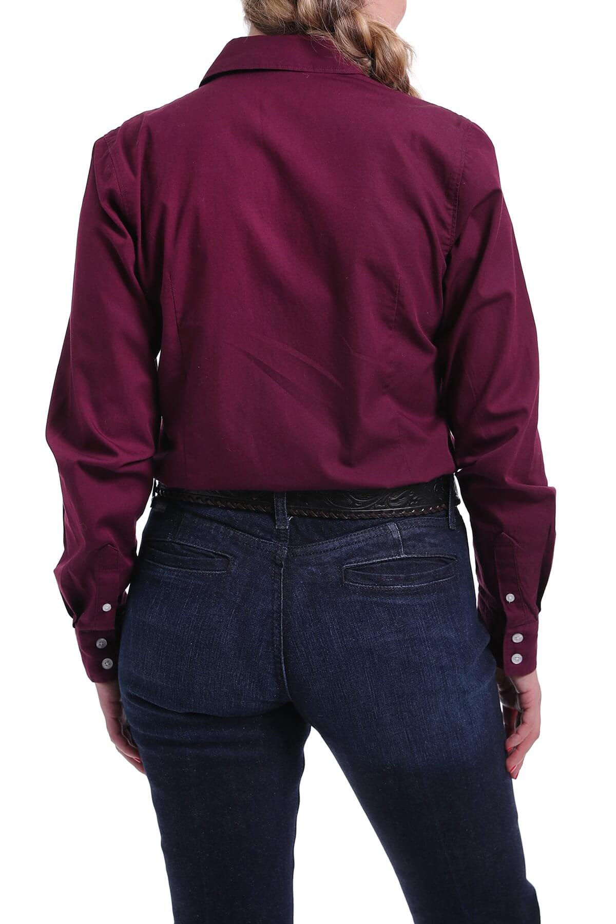 Women's Cinch Burgundy Solid Shirt MSW9164030