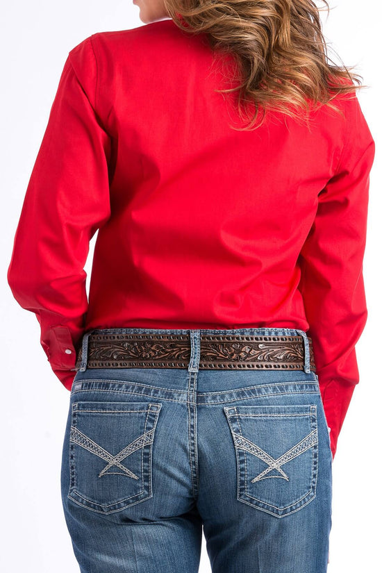 The Women's Cinch Red Solid Shirt MSW9164032