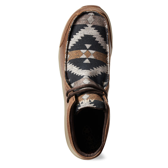 Load image into Gallery viewer, Men&amp;#39;s Ariat Spitfire Wicker Navy Aztec Print Moc Boots
