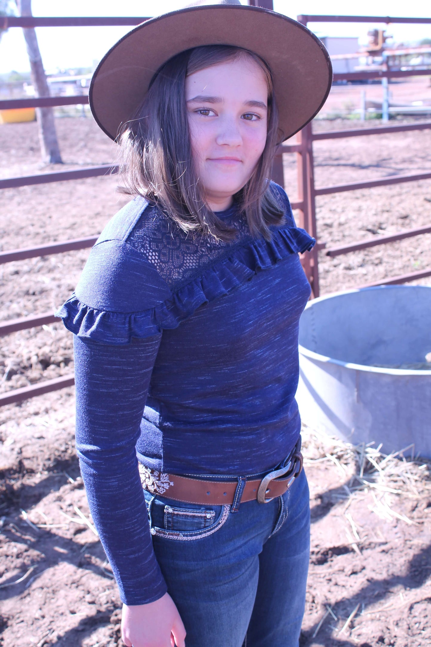 Girl's Pure Western Evie Lace Yoke Shirt