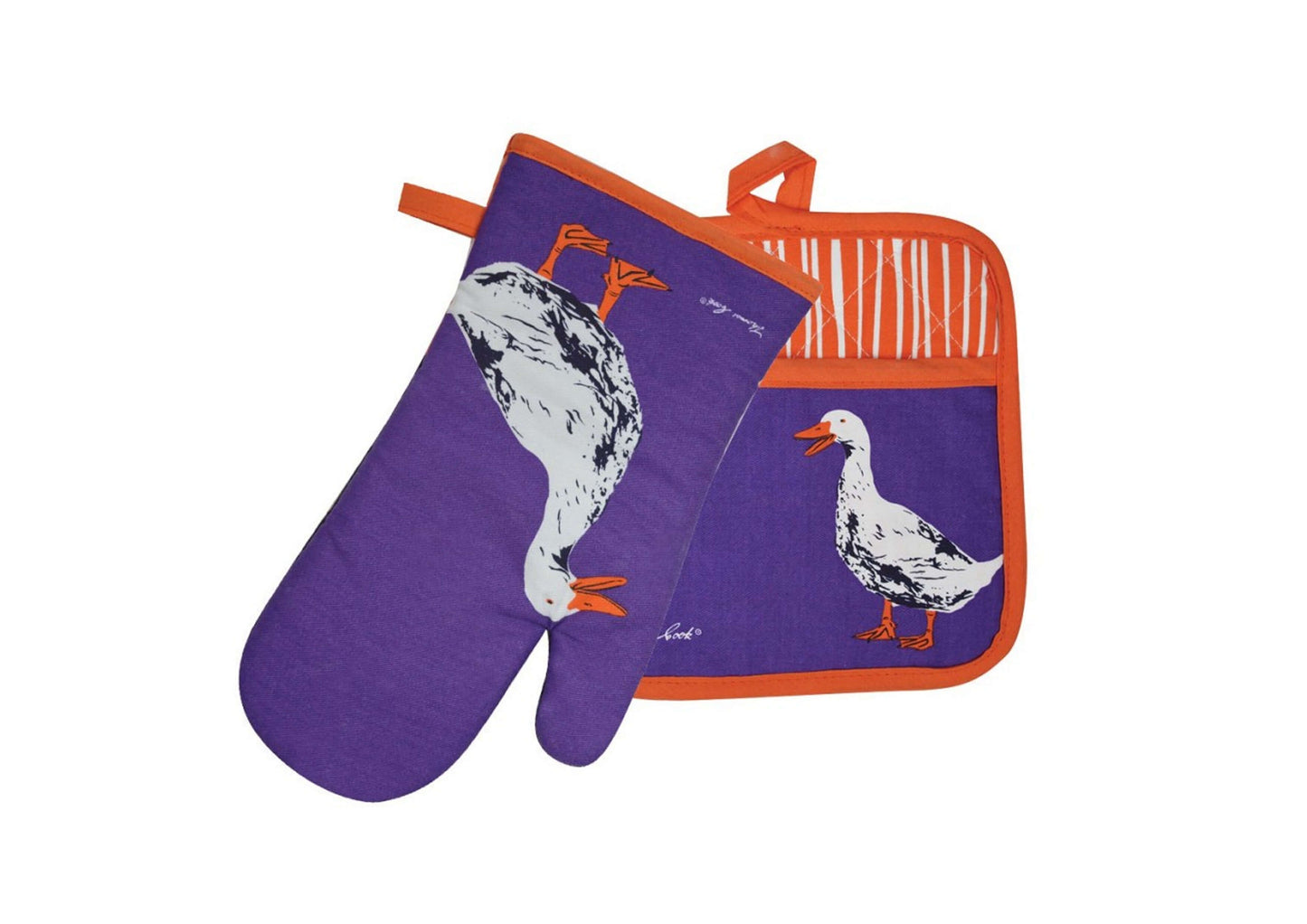 Load image into Gallery viewer, Thomas Cook Oven Mitt &amp;amp; Pot Holder Set - Duck
