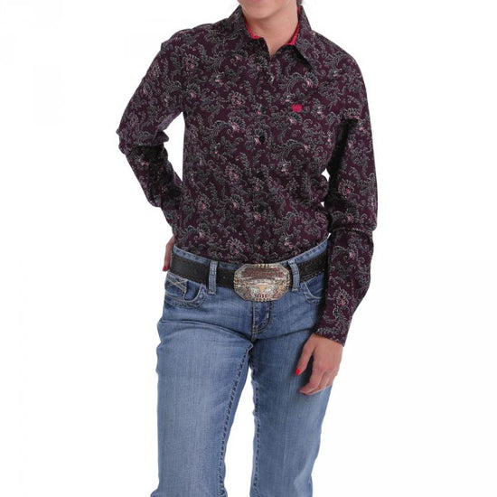 Load image into Gallery viewer, Women&amp;#39;s Cinch Purple Longsleeve shirt
