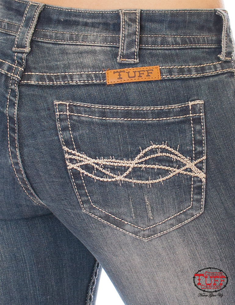 Women's Cowgirl Tuff Ride Fearless Bootcut Jeans- Natural Waist