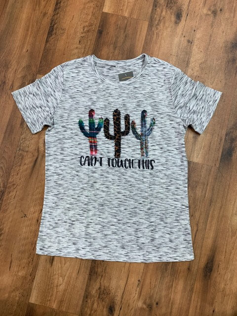 Cactus Print Can't Touch This Graphic Tee Shirt