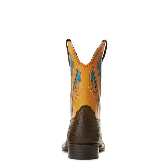 Load image into Gallery viewer, Ariat Quickdraw VentTEK Kid&amp;#39;s Western Boot Chocolate/Orange

