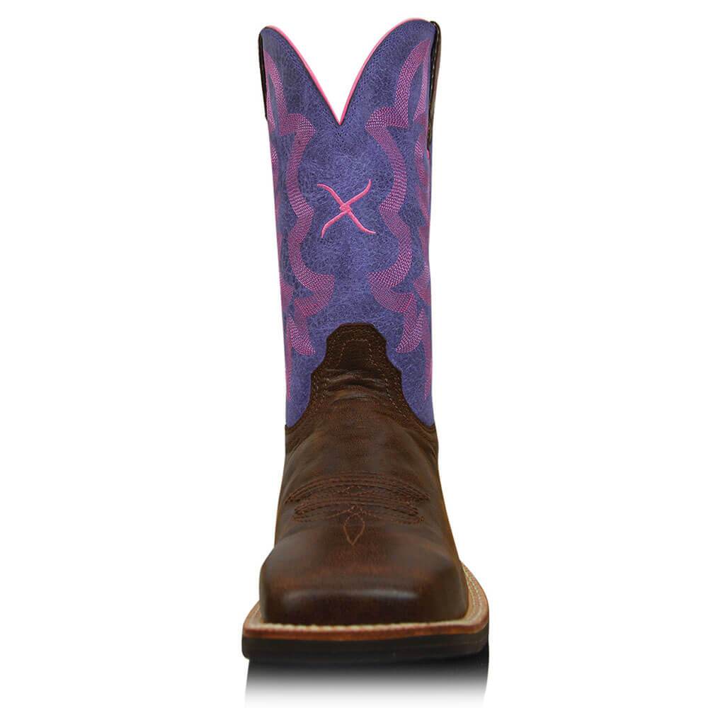 Load image into Gallery viewer, Women&amp;#39;s Twisted X Ruff Stock Brown and Purple Western Boot&amp;#39;s

