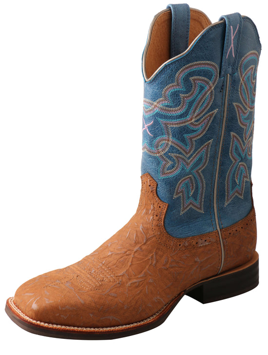 Women's Twisted X Ruff Stock Tan and Sky Blue Western Boots