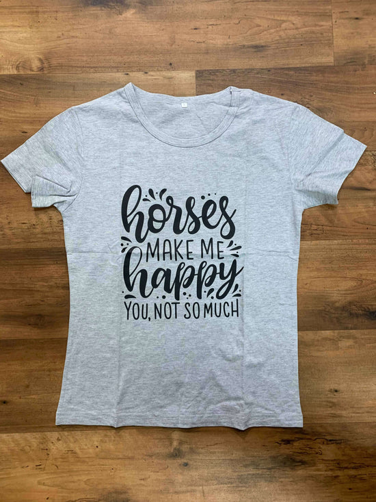 Women's Horses Make Me Happy You Not So Much Graphic Tee Shirt