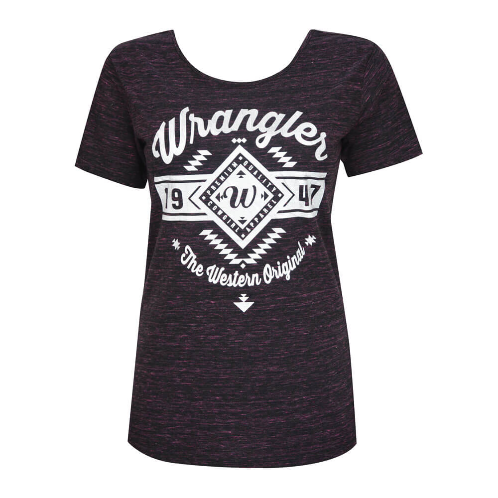 Load image into Gallery viewer, Women&amp;#39;s Wrangler Rhiannon S/S Tee X8S2571319 Black Pink
